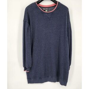 NEW Anthropologie Saturday Sunday Fleece Tunic Dress‎ Size Large Navy Blue NWT